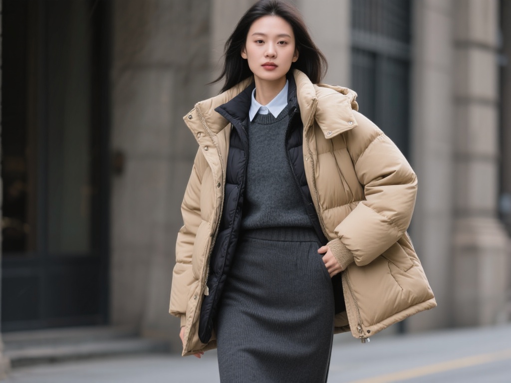 冬季长款羽绒服穿搭技巧，让你温暖时尚出街